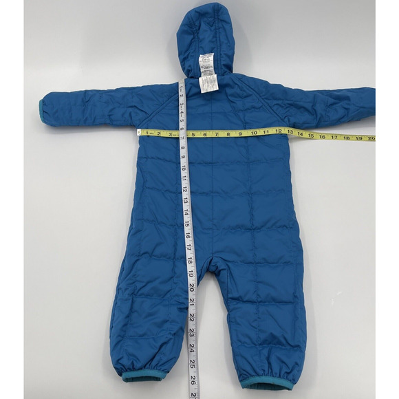 Patagonia Reversible Bunting 6 Months Blue Plaid Hood Style 60129 - Picture 6 of 6